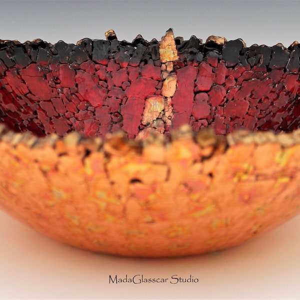 The Copper Vein Fused Tempered Glass Bowl