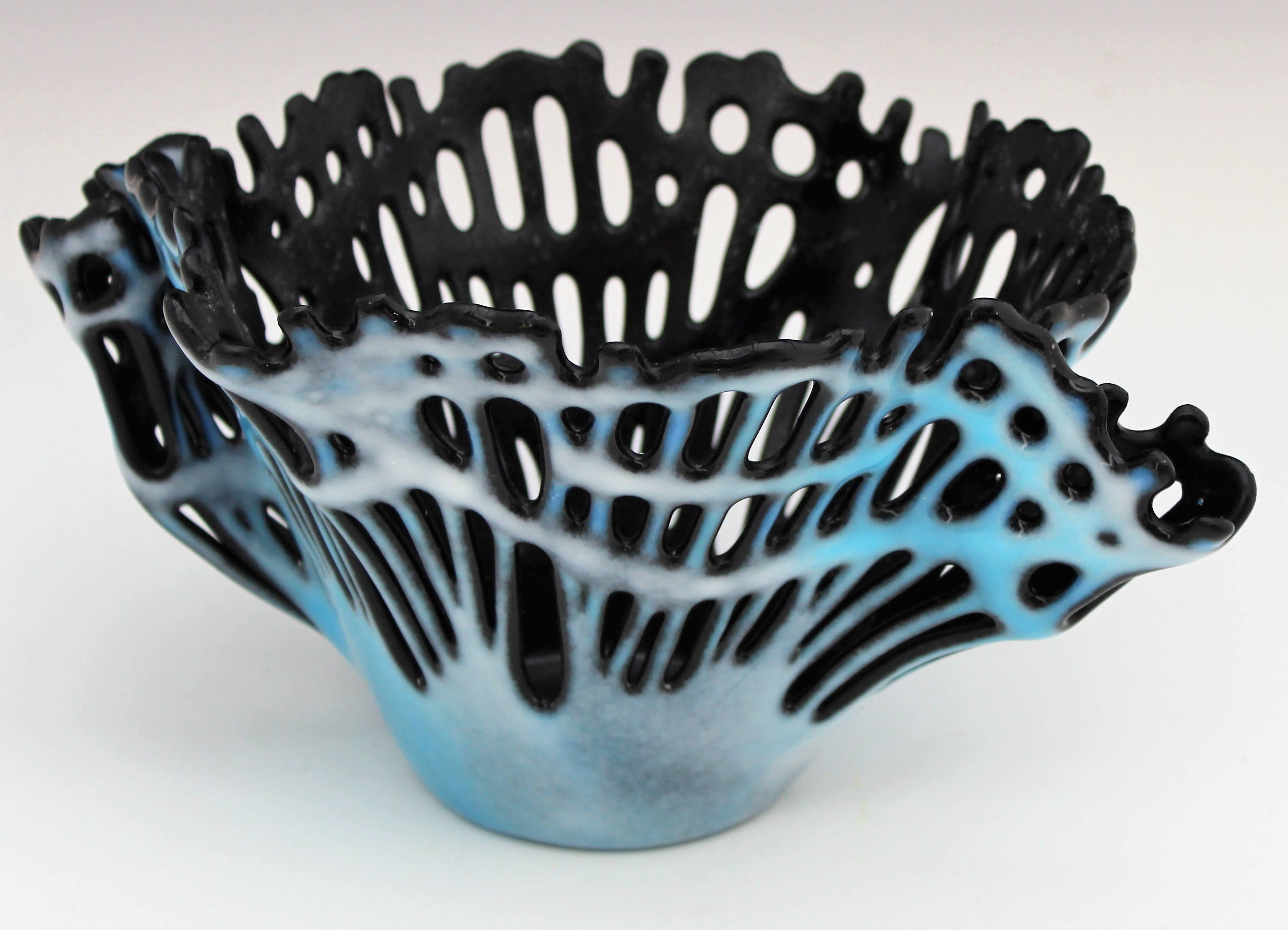 Misty Web Fused Glass Vase
