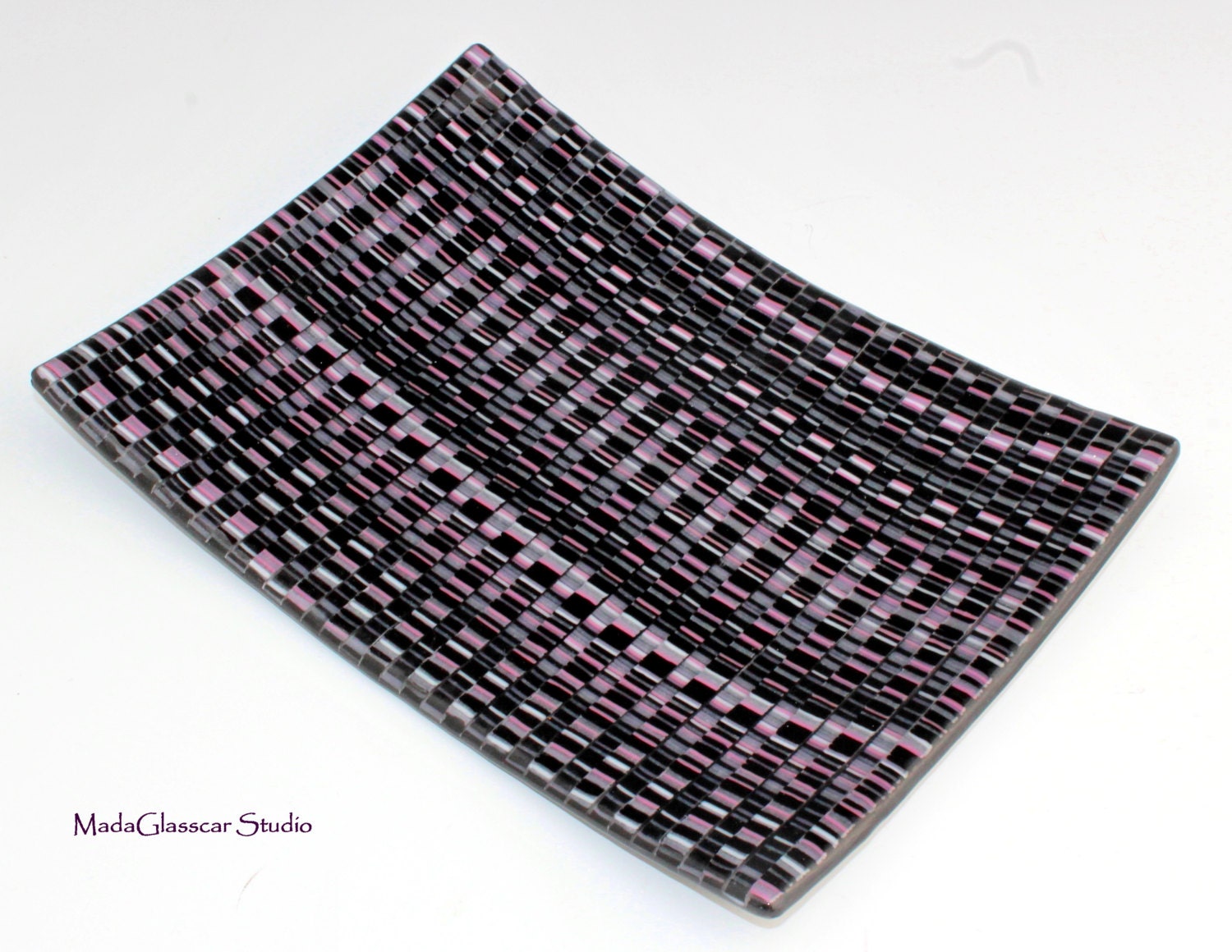 Good N Plenty Fused Glass Tapestry Plate