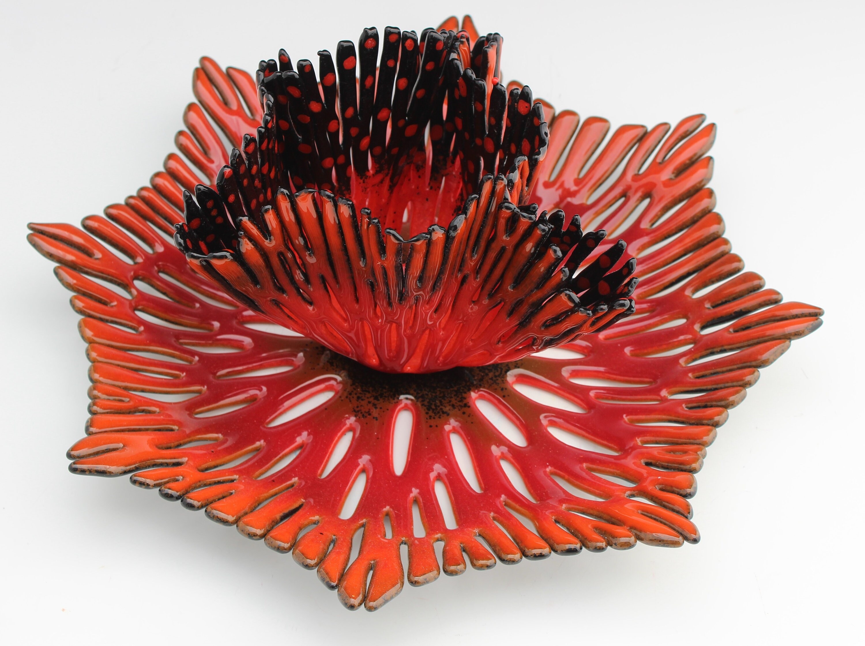 Fiery Coral Nested Bowl