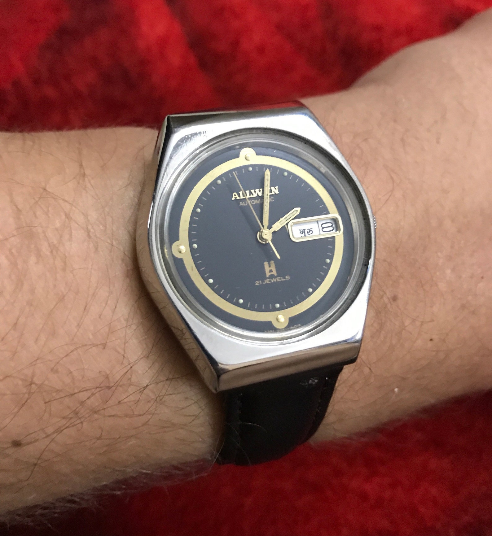 Vintage watch allwyn 21 Jewels clean condition two tone dial Etsy