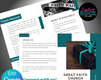 Church Bulletin Template | Bifold Template | Church Weekly Newsletter | Church Program Template