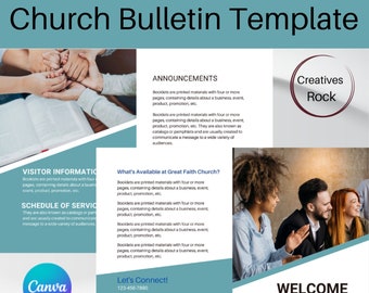 Church Bulletin Template | Bifold Template | Church Weekly Newsletter | Church Program Template