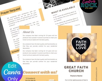 Church Bulletin Template | Bifold Template | Church Weekly Newsletter | Church Program Template