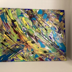 Summer sky~Original acrylic painting .  Abstract original 8x10, Ready to frame/hang