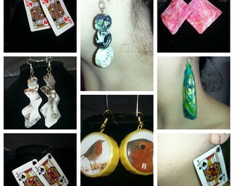 Handmade Earings from recycled art