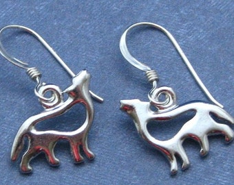 Socute925 Howling Wolf Earrings | Howling Wolf Dangle Earrings