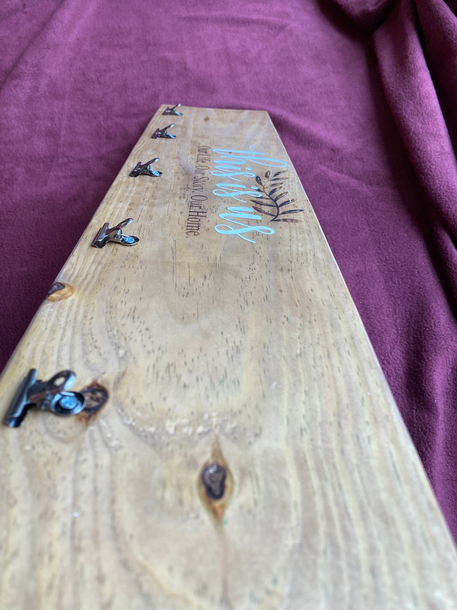 Wood Picture Display board with Clips 24 Etsy