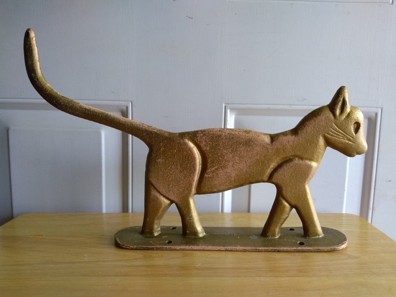 Antique Cast Iron Cat Boot Scraper folk art door stop Etsy