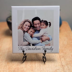 Personalised With Text Polaroid Style Ceramic Photo Tile Gift