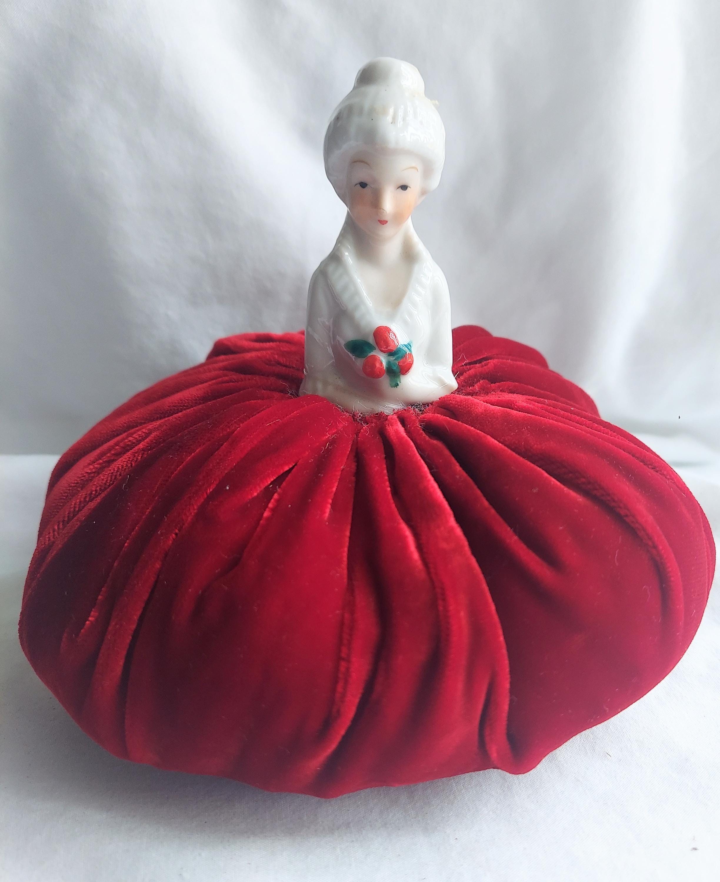 Vintage Porcelain Half -Doll Pincushion Japan