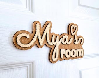 Girls Bedroom Door Sign; Personalised Name Plaque