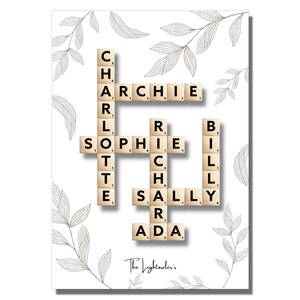 Personalised Print Scrabble Name Family Picture. Custom, Adoption Gift ...
