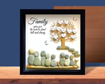 Personalised Pebble Family Tree: Custom Wall Art