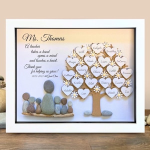 Teacher Appreciation Gift, Personalised Pebble Art, Thank You gift, Social Worker, Retirement, Preschool, Daycare, Kindergarten,