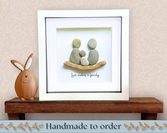 Personalised New Baby Picture: Unique Pebble Art Gift for Parents