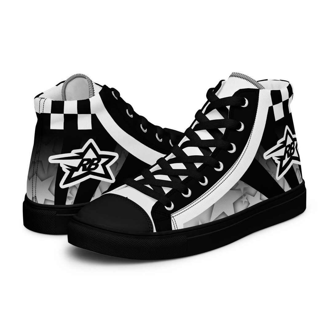 Black Taco Pattern Print Men Women's High Top Shoes