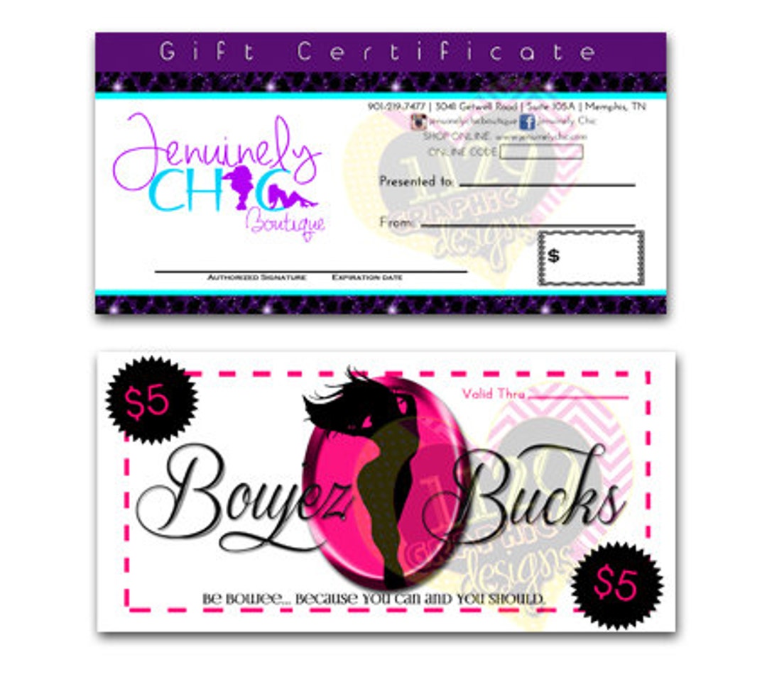Custom Gift Certificates Etsy
