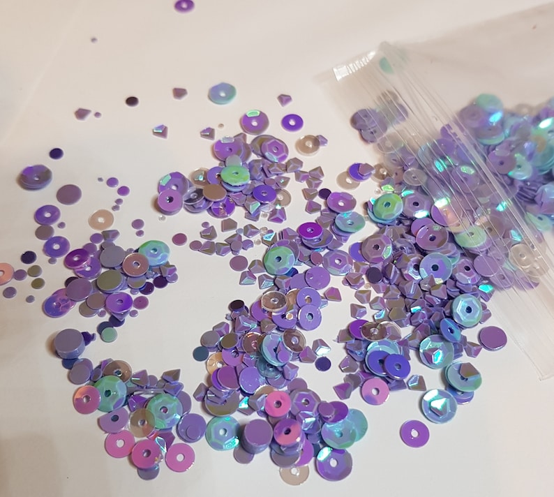 silver coloured sequins for sewing 20g of mixed cardmaking or other crafts