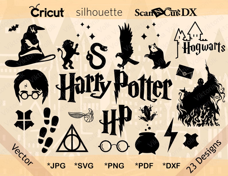Download Clip Art Iconic Harry Potter Silhouette Bundle Harry Potter Shapes Cricut Hufflepuff Ravenclaw Dxf Gryffindor Emblem Svg Slytherin Clipart Art Collectibles