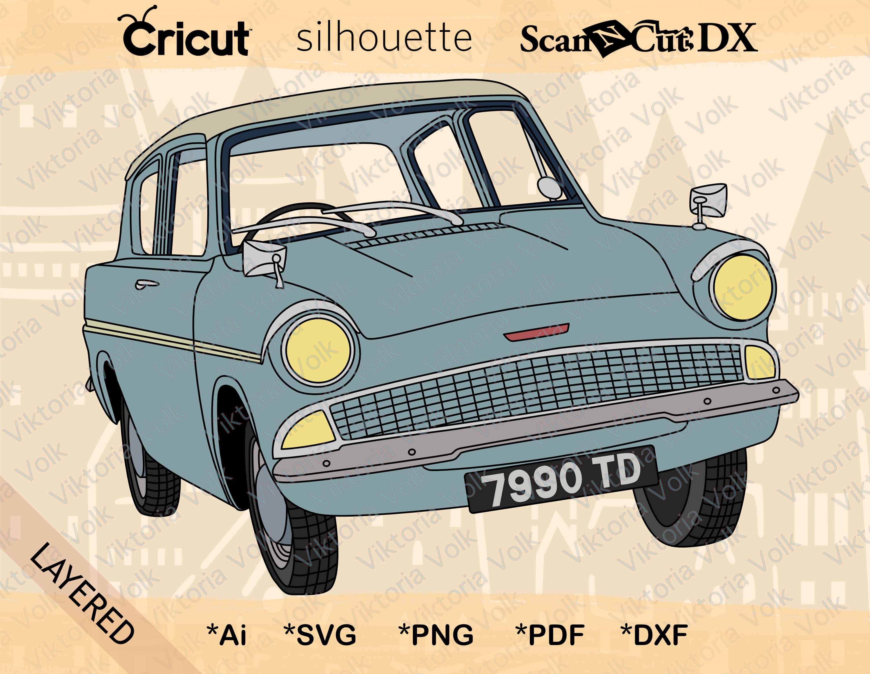 Magic Car SVG Harry Potter Flying Car Cut File Layered by | Etsy