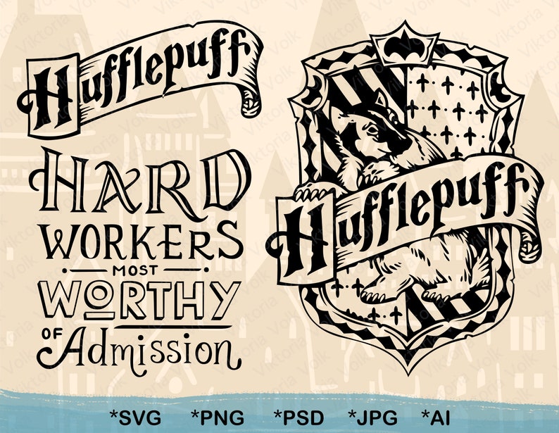 Download Clip Art Art Collectibles Hufflepuff Quote Harry Potter Cut File Hufflepuff Crest Outline Hogwards House Words High Detail Hufflepuff Symbols Svg