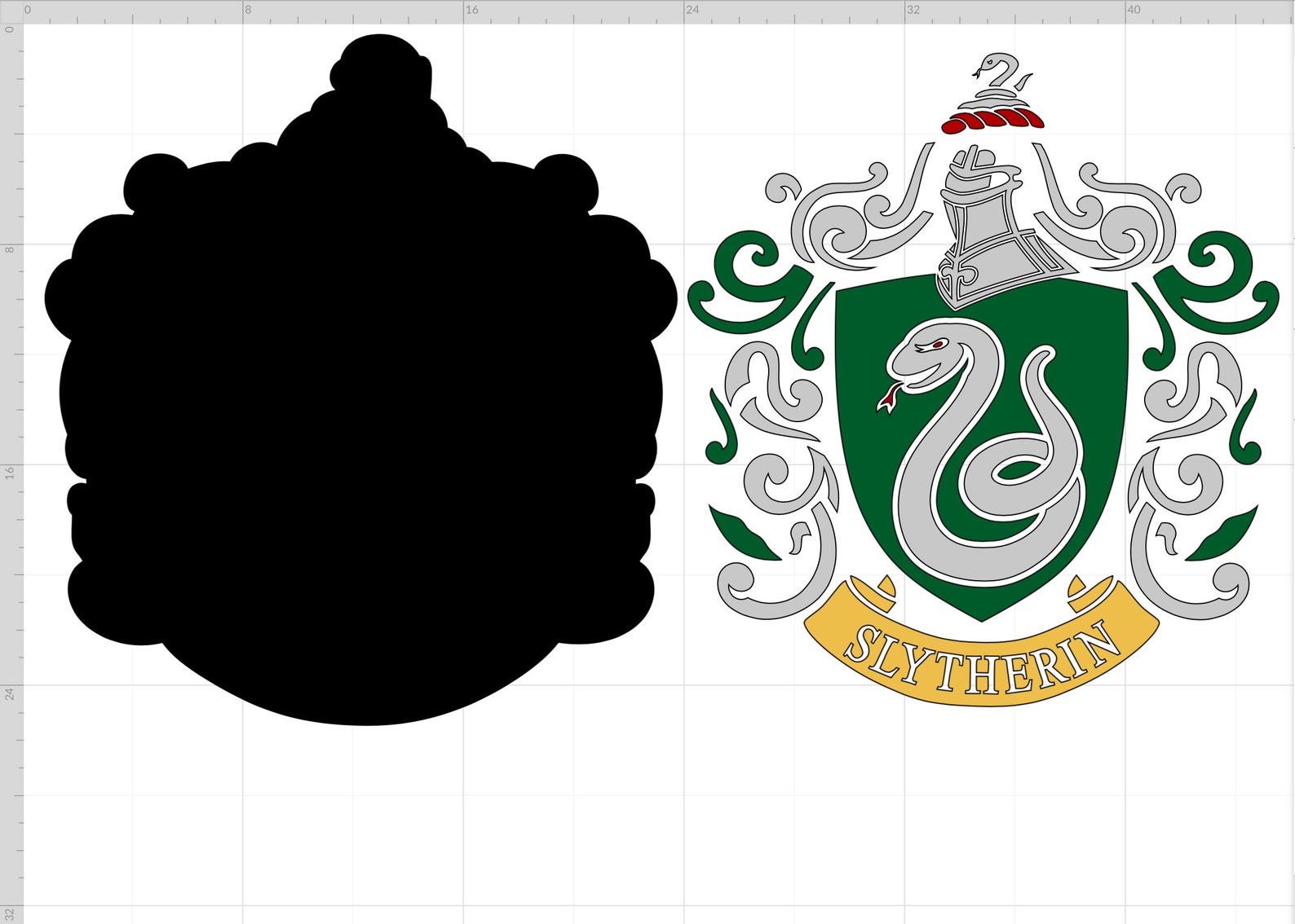 Low Detail Slytherin Crest SVG Color Hogwarts Cut File Harry | Etsy