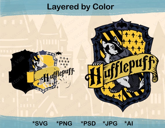 Download High Detail Hufflepuff House Crest Layered By Color Etsy