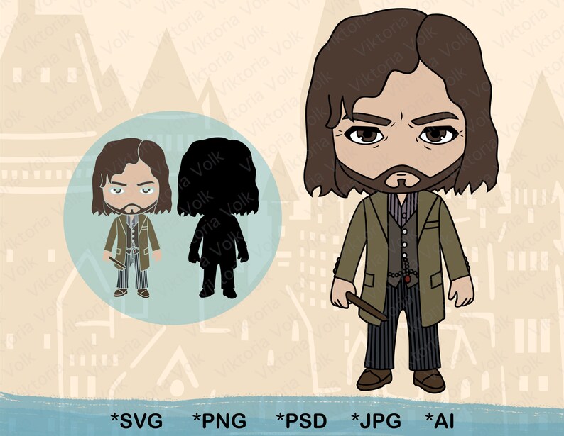 Download Art Collectibles Clip Art Harry Potter S Godfather Png Sirius Black Clipart Sirius Black Svg Bundle Cute Harry Potter Character Cut File