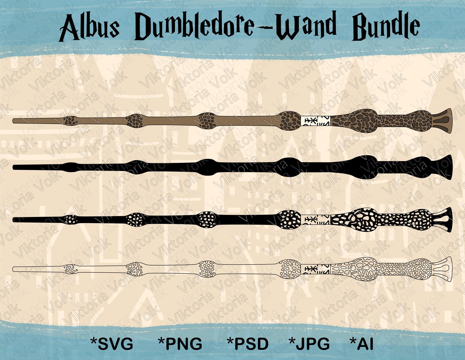 Albus Dumbledore Magic Elder Wand SVG Bundle Harry Potter Cut | Etsy