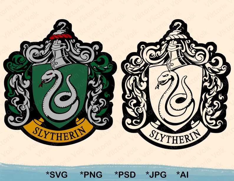 Slytherin Uniform Emblem Bundle Hogwards SVG Cut File Vector | Etsy