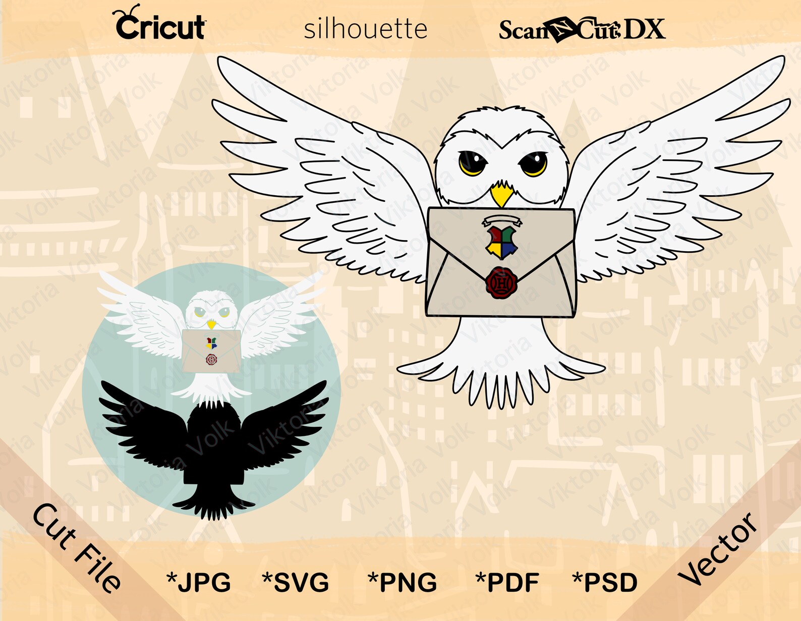 Owl Hogwarts Letter Delivery svg png jpg pdf svg Hedwig Etsy