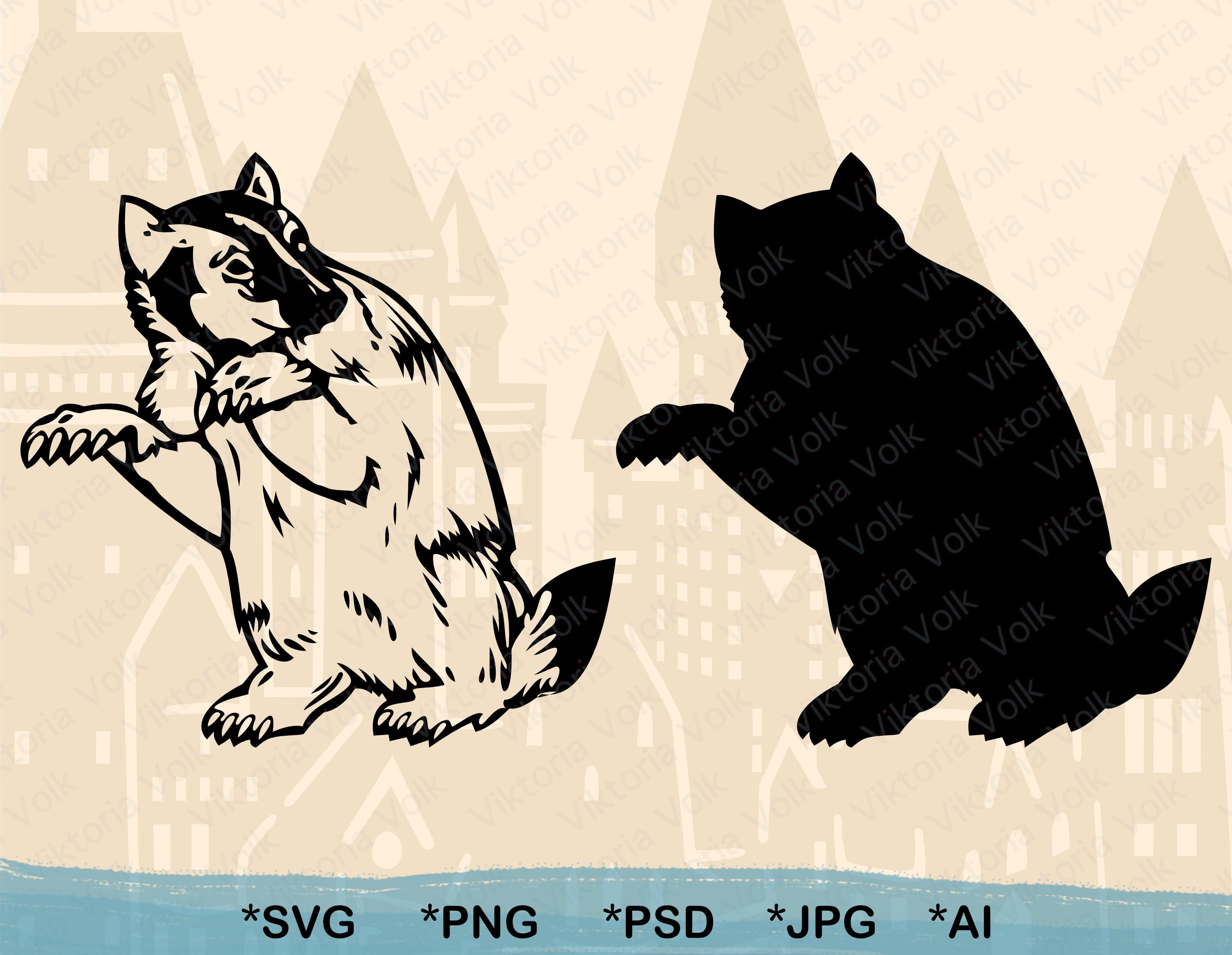 Download Badger Svg Bundle Badger Silhouette Cut File Animal Etsy