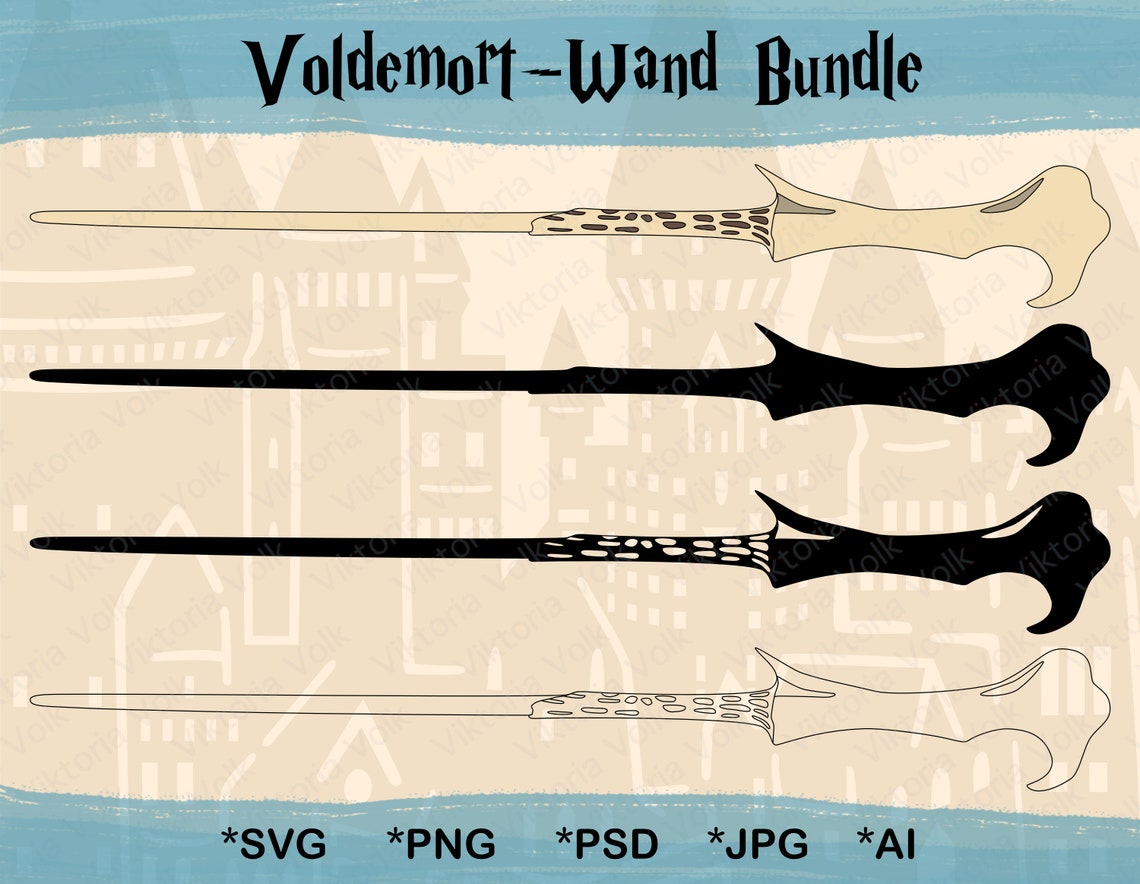 Voldemort Magic Wand SVG Bundle Harry Potter Cut File | Etsy