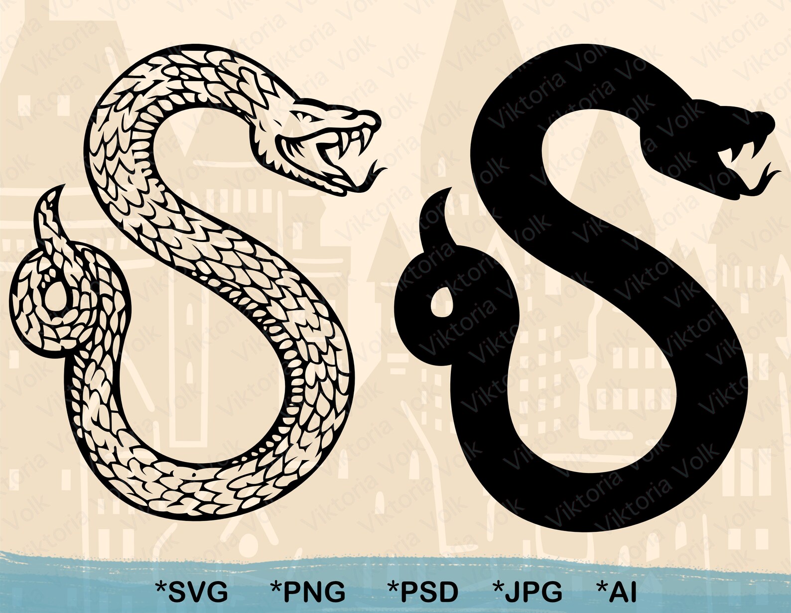 Slytherin Snake svg Snake Silhouette Cut File | Etsy