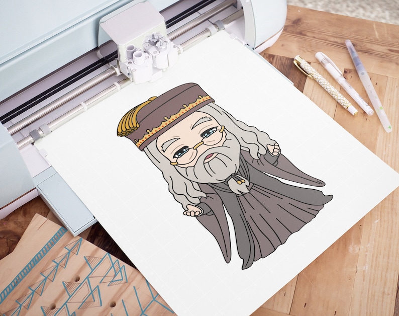 Download Clip Art Art Collectibles Dumbledore Svg Albus Dumbledore Vector Art Chibi Hogwards Professor Color Png Harry Potter Silhouette Cut File