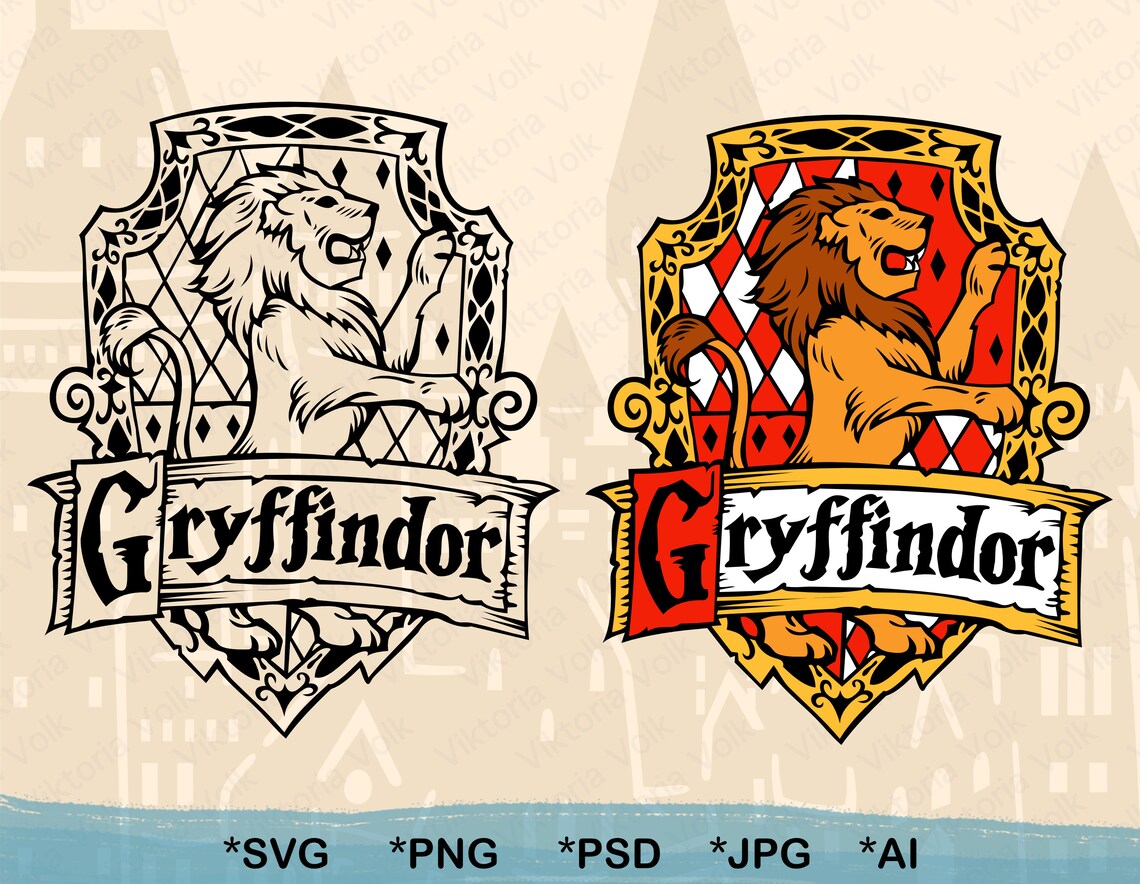 High Detail Gryffindor House Crest Emblem Gryffindor svg Cut | Etsy
