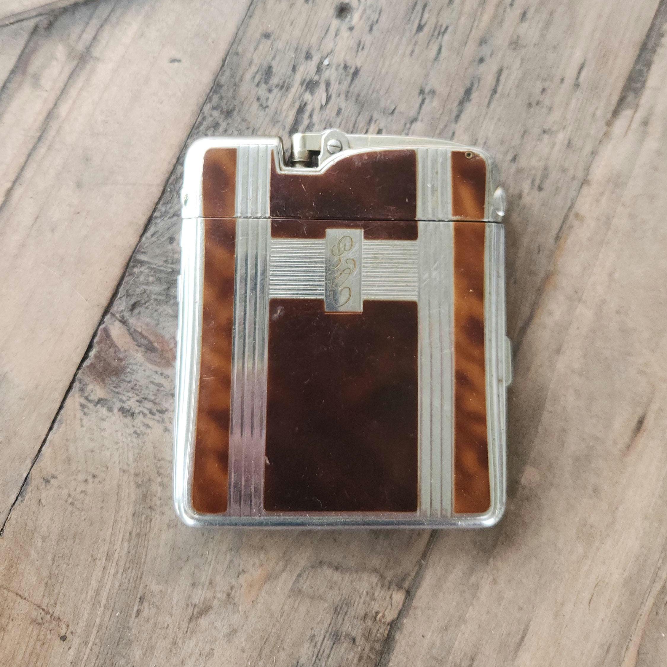 Vintage Ronson art deco Lighter Cigarette Case Ten-A-Case antique enamel case joint holder cone holder stash box