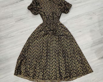 French Connection Gold and Black Sequinevening Dress - Etsy UK