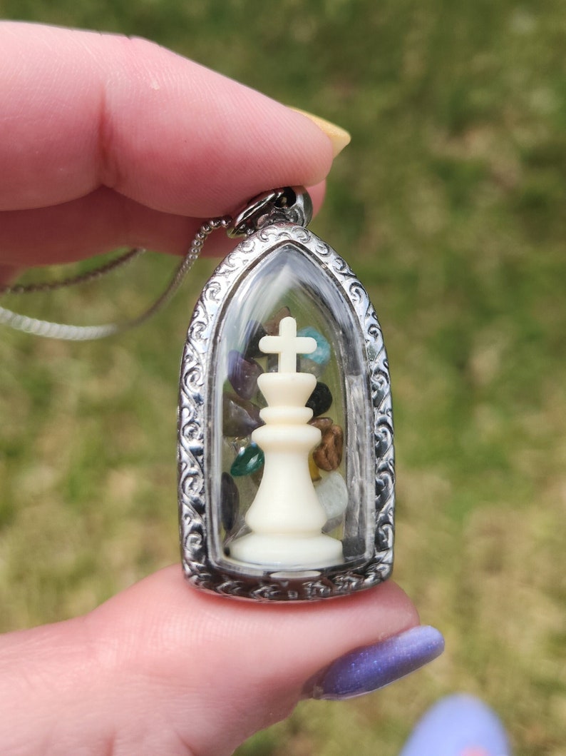 Vintage Bishop Chess Piece Necklace Chess Pendant Fidget Jewelry Shaker ...