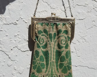 Antique 1920s flapper chainmail purse metal handbag vintage Whiting and davis mesh evening bag