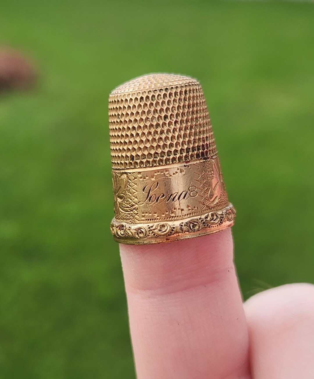 Antique Engraved 10 Kt Gold Thimble Victorian 19th Century Etsy