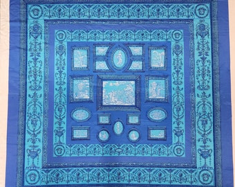 Raro pannello in tessuto di seta VERSACE vintage, stampa Quadreria, anni '90 (così com'è)
