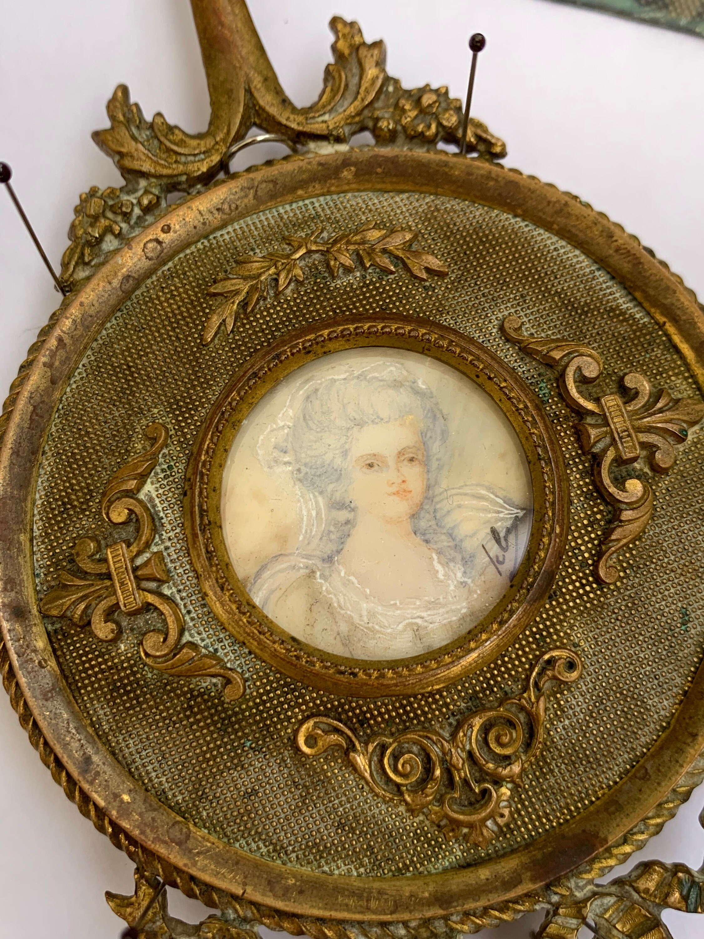 Victorian Shadow Box With a Hand Mirrors a Brooch and a Tin Etsy