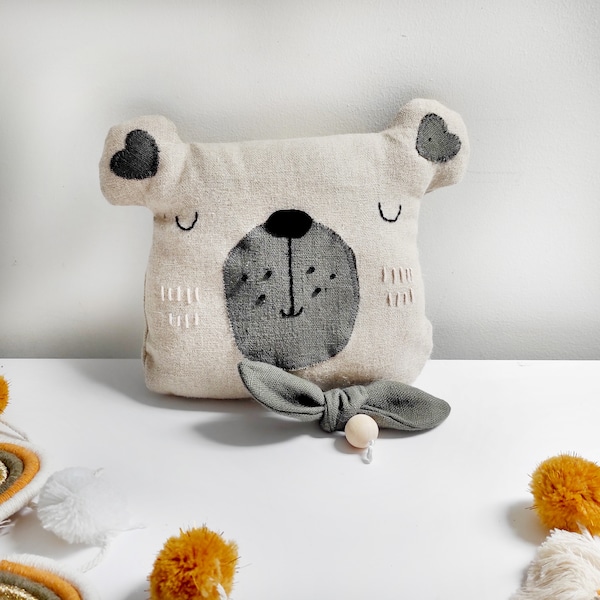 Doudou musical pour bébé jouet ours mélodie au choix coussin ours cadeau garçon cadeau de naissance boîte à musique