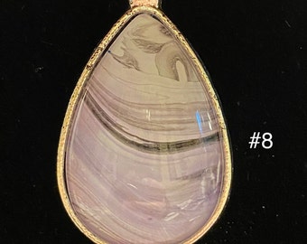 Fluid Art 1-1/2” Teardrop Necklace Jewelry #8. OOAK