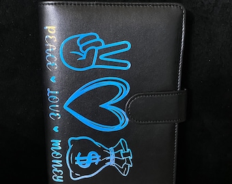 Budget planner binder with 6 cash envelopes - PEACE LOVE MONEY