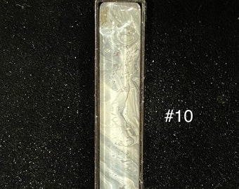 Fluid Art 2-3/8” x 1/2” Rectangle Necklace Jewelry #10. OOAK