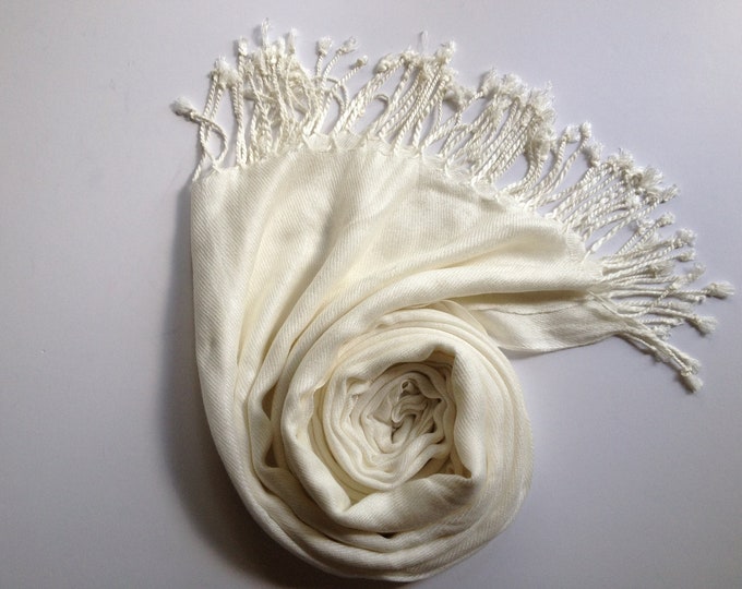 IVORY PASHMINA Ivory Shawl Pashmina Shawl Pashmina Scarf Etsy