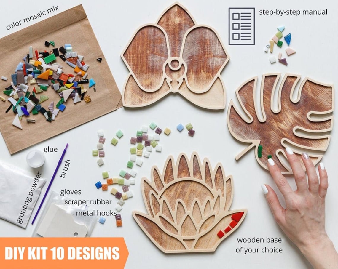 Mosaic craft kit for adults DIY mosaic wall art mosaic home Etsy